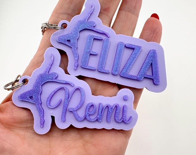 Personalized Dance Name Tag Keychain | Youth Sports Team Equipment Bag Name Tag, Custom School Backpack ID