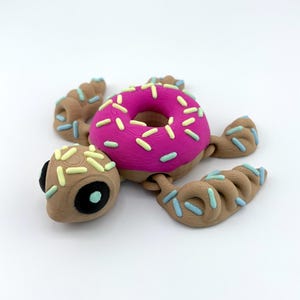 Donut Turtle “Donurtle” Fidget Toy – 3D Printed Articulated Flexi Sensory Gift