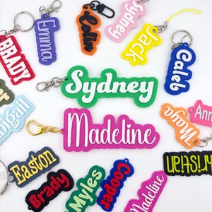 Personalized Name Tag Keychain LARGE | 3d Printed Bag Charm, Custom Water Bottle Name Tag, Sports Team Tag, School Backpack ID
