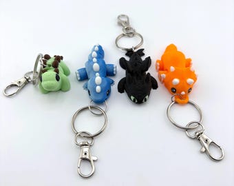 Baby Dinosaur Flexi Keychain | 3D Printed Articulated Animal Fidget Toy -Stegosaurus T-Rex Toothless Triceratops Flexi Keyring