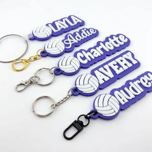 Personalized Volleyball Name Tag Keychain | Youth Sports Team Equipment Bag Player Name Tag, Custom School Backpack ID, Back to School Gift