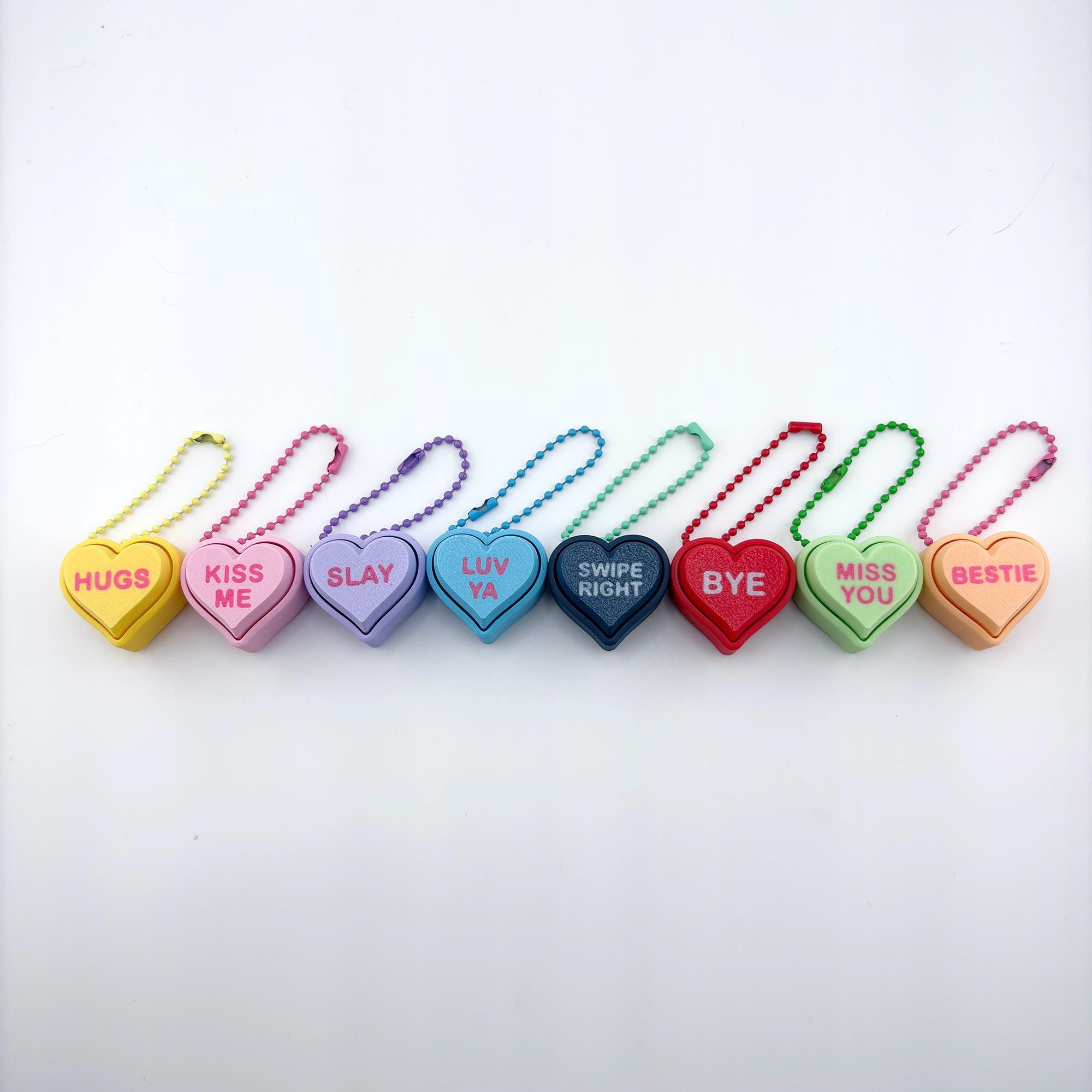 Valentine Conversation Heart Clicker Fidget Keychain | 3d Printed ...