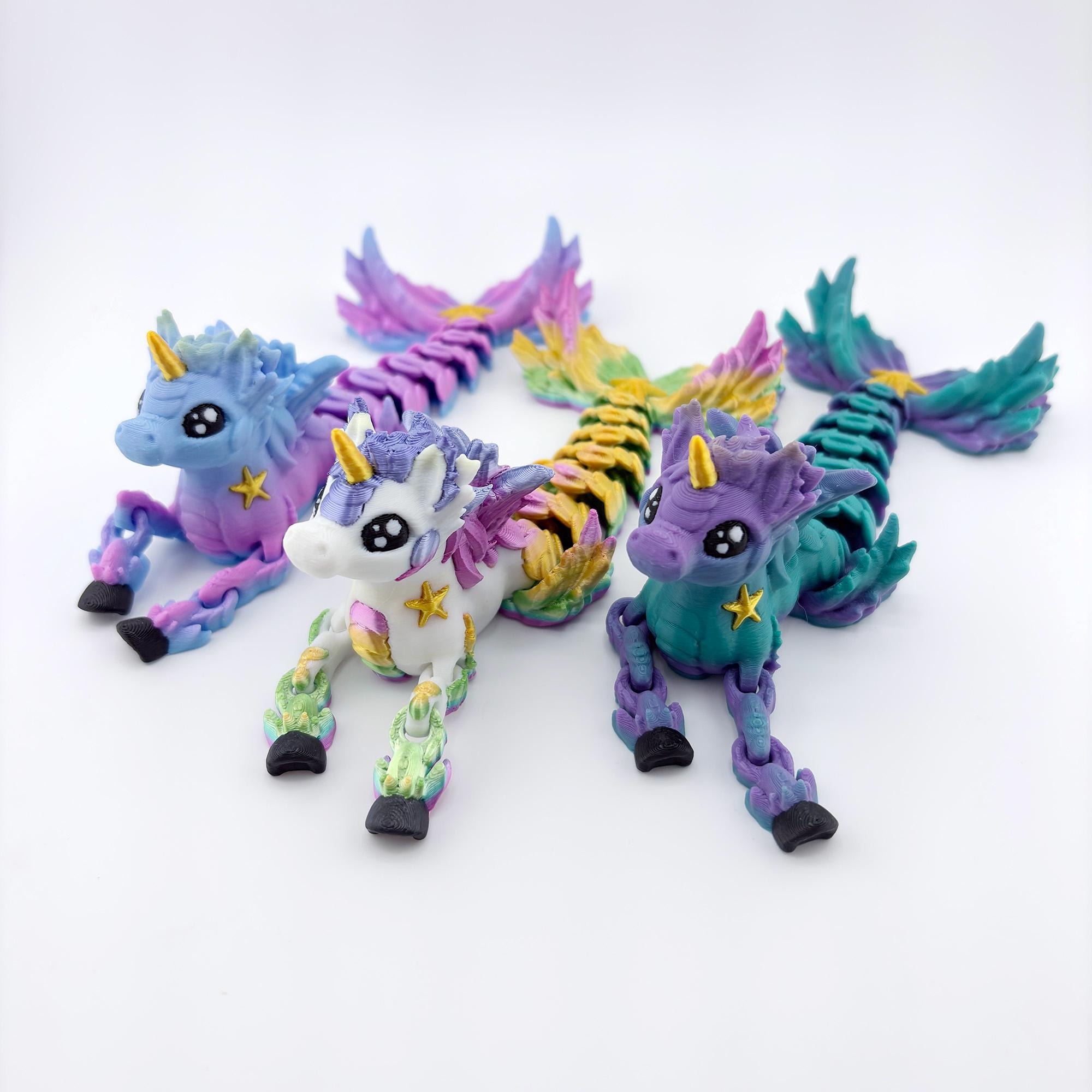 Licorne debout arc-en-ciel – Sculpture magique et colorée