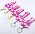Personalized Cheer Name Tag Keychain | Youth Sports Team Equipment Bag Cheerleader Name Tag, Custom School Backpack ID