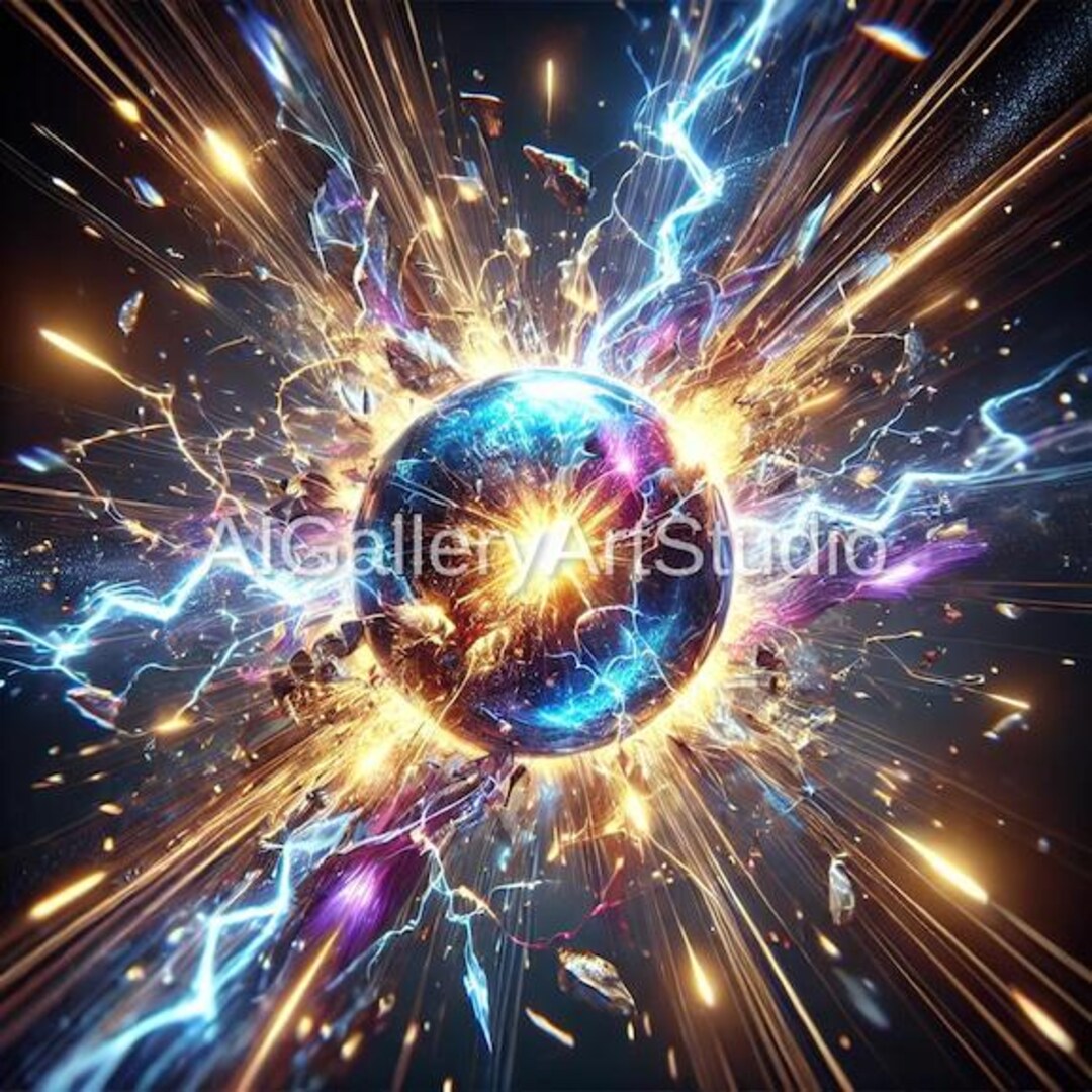 Crystal Ball Spheres Vibrant Cosmic Art Collection Electrifying Digital ...