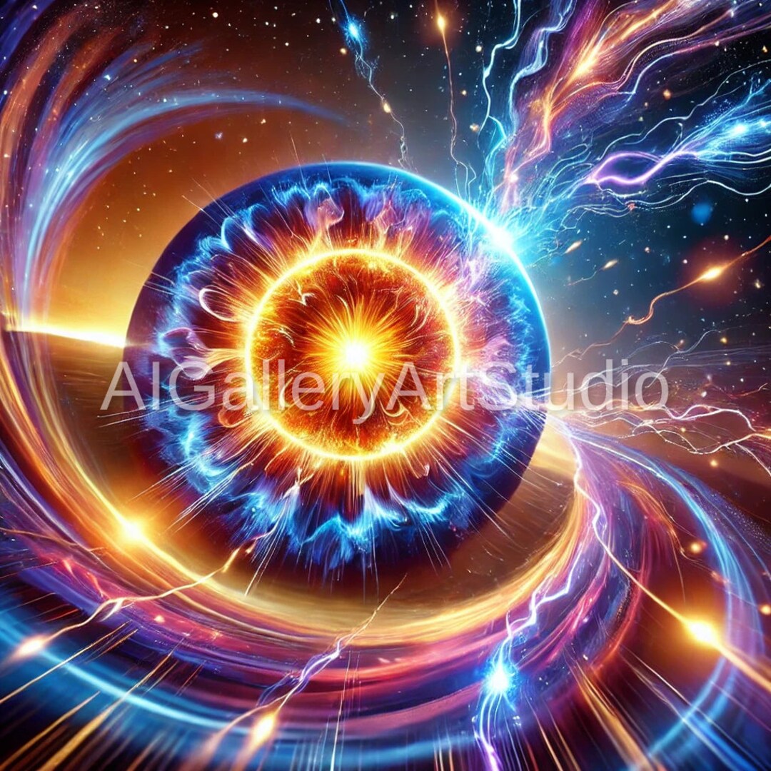 Cosmic Explosion Art Quantum Burst Digital Download, Vibrant Creation ...