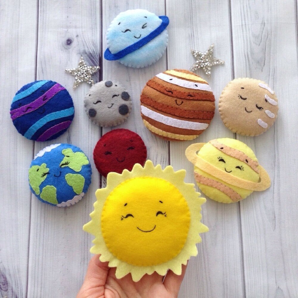 Felt Planets, Set Solar System, Magnet Space Set, Educational Toys Sun ...