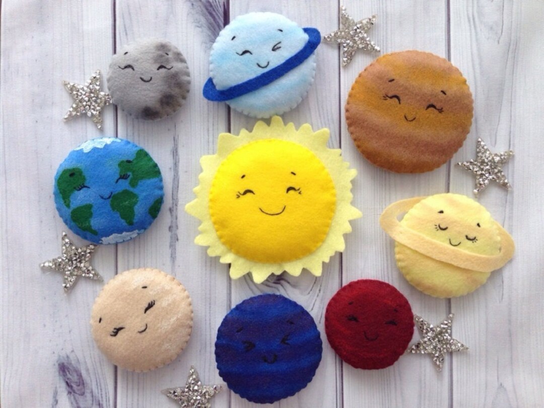 Set Felt Planets, Space Magnet Play Set, Solar System Decor, Sun, Space ...