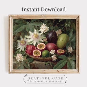Passion Fruit Still Life Print – Vintage Botanical Art (Digital Download) image 1