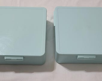 Paquete de 2 loncheras bento todo en uno de Pottery Barn Kids, color aguamarina, organizador de alimentos para viajes.