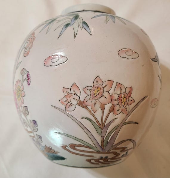 ヴィンテージ 手描き エナメル 中国磁器 花瓶 鳥と竹 - Etsy 日本