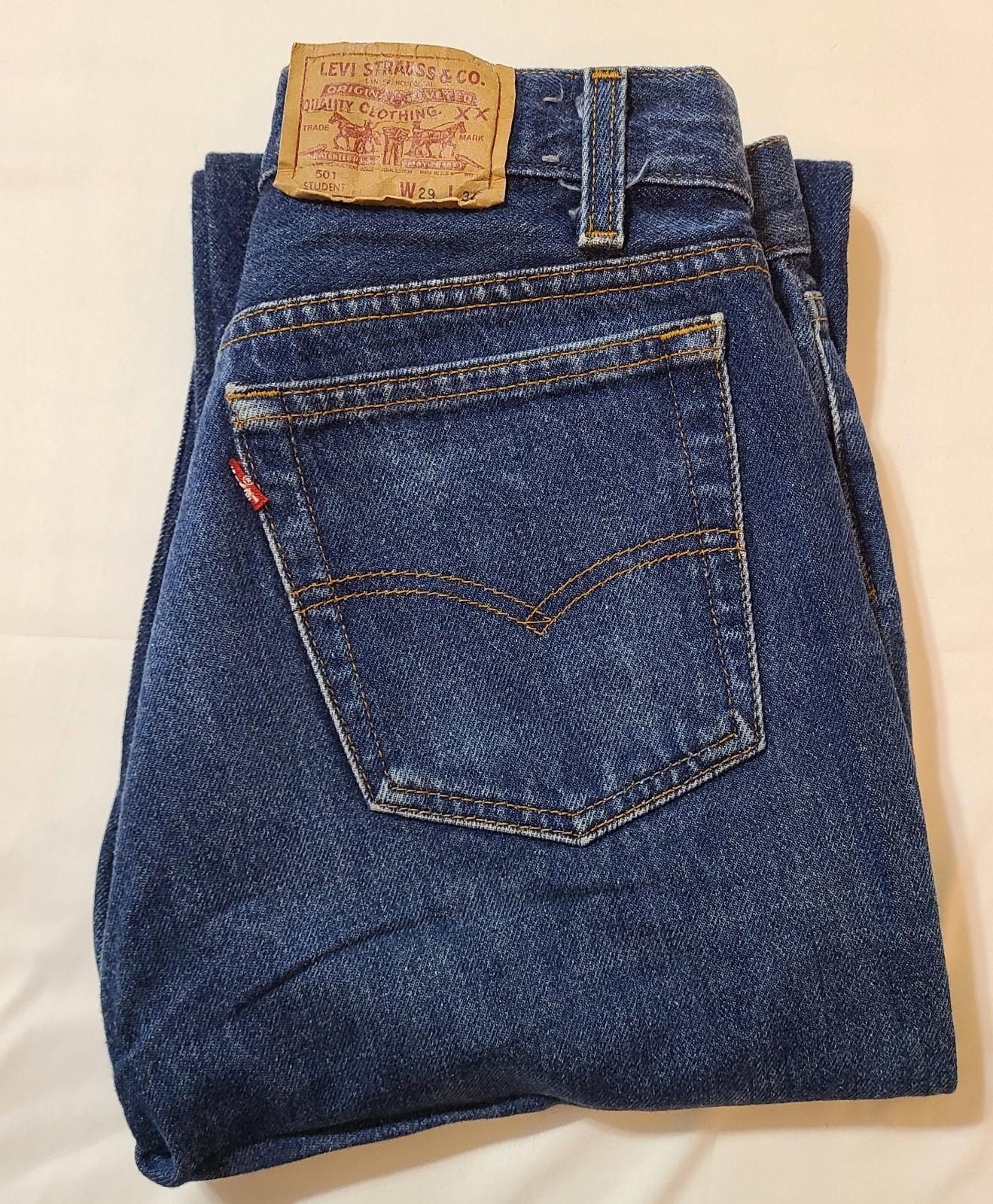 Vintage Levi's 501 Jeans: 29x34 Denim Blue Student Fit, Y2K Made
