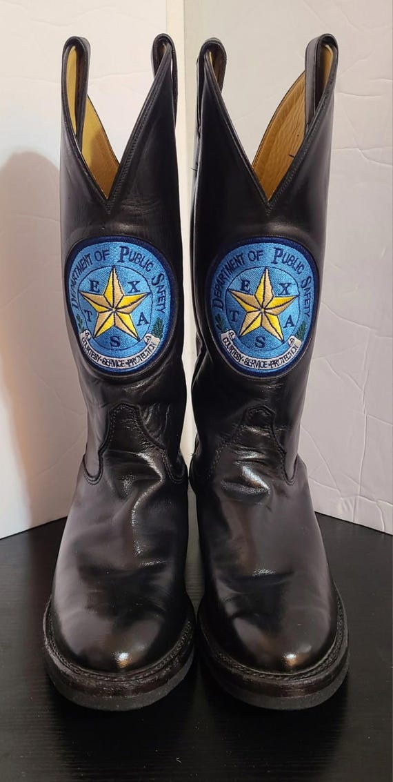 Justin Black Cowboy Boots Mens Size 8B Department of Public  display picture 3