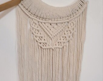 Macrame Wall Hanging Crescent Moon Design Rustic Hippie Cottagecore Room Decor