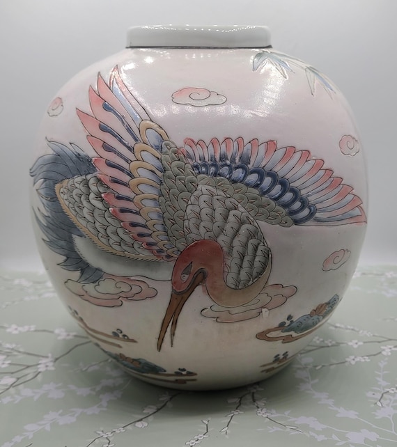 ヴィンテージ 手描き エナメル 中国磁器 花瓶 鳥と竹 - Etsy 日本