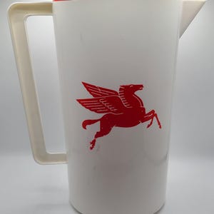 Vintage Rare Mobil Oil Company Pitcher Iced Tea Water Soda, Hard To Find
