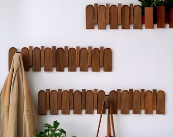 Piano Coat Rack, Solid Wood Wall Mounted Backpack Holder, Car Keys Holder, Foldable Compact Hanger, Easy Piano Home Decor, Unique Hanger