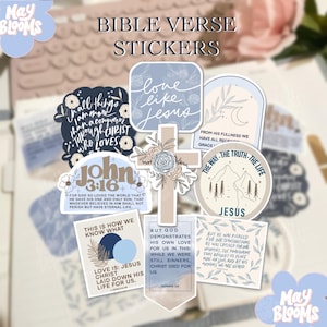 Blue Boho Bible Verse Sticker: Waterproof Christian Decal