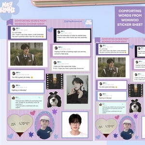 Comforting Words From Wonwoo Sticker Sheet | Affirmation Words from Wonwoo | Seventeen Stickers