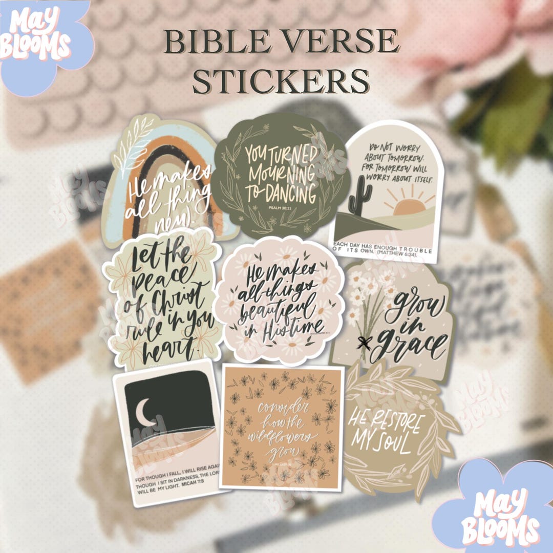 Green Boho Bible Verse Sticker: Waterproof Christian Decal - Etsy