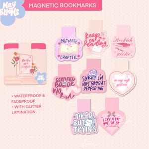 Pink Magnetic Bookmark – Cute Aesthetic Bookmark, Pastel Stationery Gift, Book Lover Accessory, Inspirational Page Marker