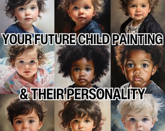 Custom Future Child Psychic Painting & Personality Reading - Uniek, gepersonaliseerd kunstwerk en inzicht