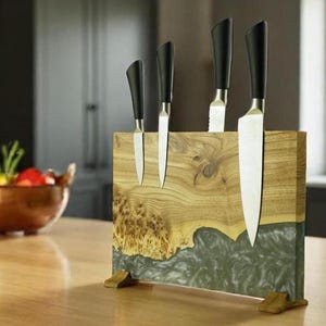 Resin Art magnetisch mesbord: keukendecor Cape Elm Wood