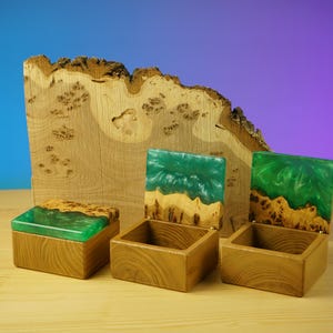 Benutzerdefinierte Holz Schmuckschatulle | Epoxidharz Reiseetui | Luxus Schmuck- & Aufbewahrungsbox | Kleine hölzerne Organizer Box, Holz Geschenkbox, Einzigartige Box