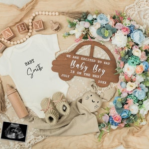 Baby Boy Pregnancy Announcement: Editable Social Media Template (Digital Download)
