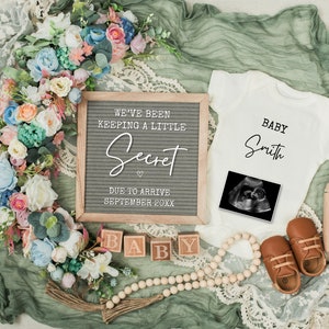 We&#39;ve Been Keeping a SECRET Baby Reveal - Digital Pregnancy Announcement - Baby Announcement - Digital Download - Instant Download - Canva