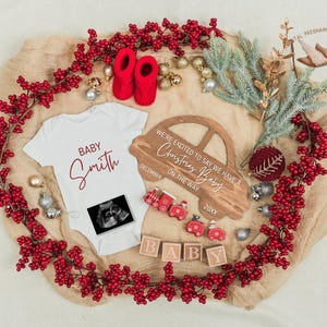 Christmas Pregnancy Announcement: Editable Gender Neutral Digital Baby (Digital Download)