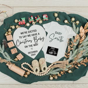 Christmas Baby Announcement: Gender Neutral Digital Template (Editable)