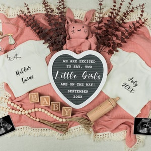 Twin Girls Announcement: Social Media Pregnancy Reveal (Digital)