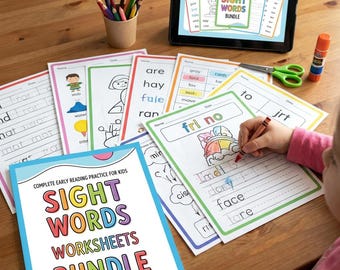 Kindergarten Sight Words Worksheets: Dolch, Fry Reading Activities (PDF Download)