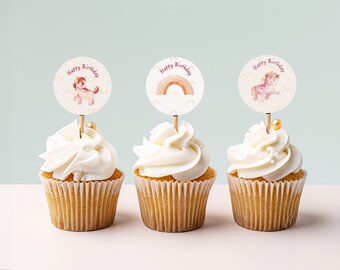 Unicorn cupcake toppers