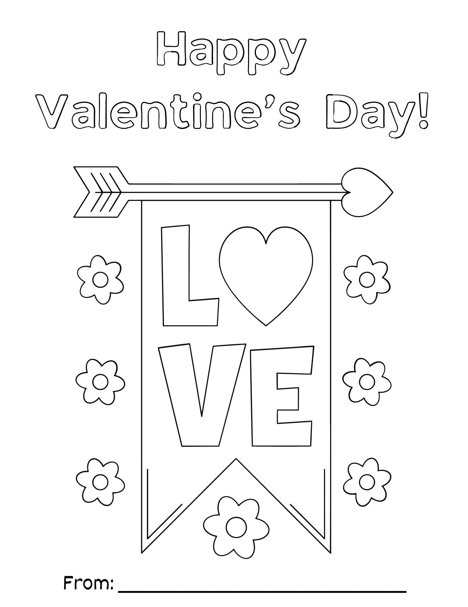Kids Valentine's Day Coloring Printable Cards - Etsy