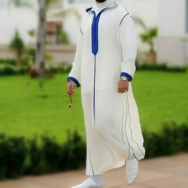 caftan hommes marocain brodé, vêtement traditionnel du Maroc, Djellaba hommes, qamis homme