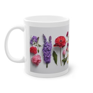 Tasse mit Blumen, Blumentasse, Blumen auf Tasse, coole Tasse, Blumen, Standardtasse aus Keramik zdjęcie 3