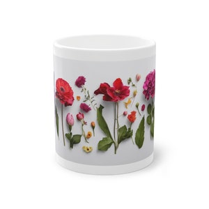 Tasse mit Blumen, Blumentasse, Blumen auf Tasse, coole Tasse, Blumen, Standardtasse aus Keramik zdjęcie 2