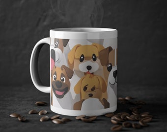 Tasse mit Hunden, Hundetasse, Hunde auf Tasse, coole Tasse, Hunde, Standardtasse aus Keramik