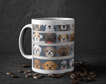 Tasse mit Hunden, Hundetasse, Hunde auf Tasse, coole Tasse, Hunde, Standardtasse aus Keramik