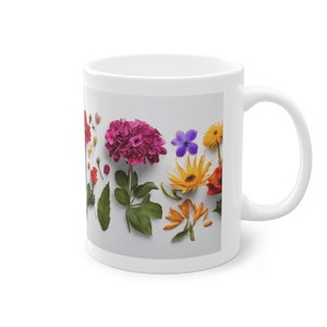 Tasse mit Blumen, Blumentasse, Blumen auf Tasse, coole Tasse, Blumen, Standardtasse aus Keramik zdjęcie 4