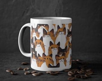 Mug with cats, cat mug, cats on mug, cool mug, cats, standard ceramic mug