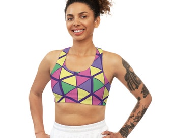 Sports bra for woman, Yoga top, Marathon training, Seamless Sports Bra, Sports mom, Mom gift, Girls bra sports, Printed bra, Runners gifts