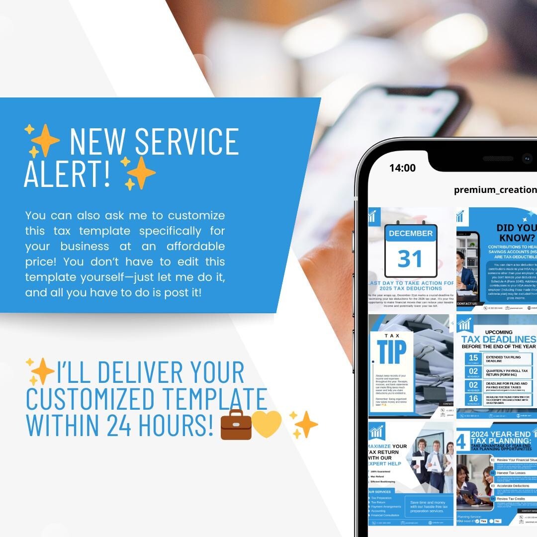 Tax Season Instagram Posts: Customized WITH ME | Canva Templates (PDF ...