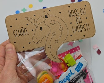 Recuerdos de fiesta imprimibles en PDF para cumpleaños infantiles, unicornios, niñas, regalos de fiesta DIY para niños, regalos para invitados