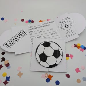 Modelo de convite de impressão em PDF para aniversário infantil, futebol feminino do corpo de bombeiros para fazer você mesmo, cartão de convite convite de futebol de aniversário