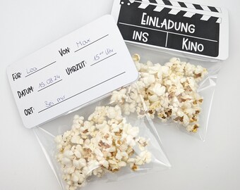 Popcorn Und Ein Film Zum Geburtstag Einladung
