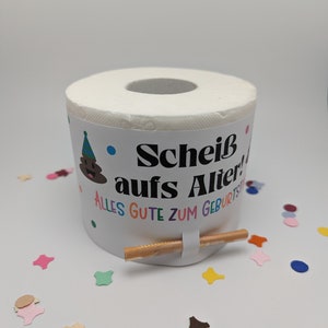 PDF Druckvorlage Geldgeschenk "Scheiß aufs Alter", Mitbringsel selber basteln, kleines witziges Geschenk, Geld verschenken Geburtstag