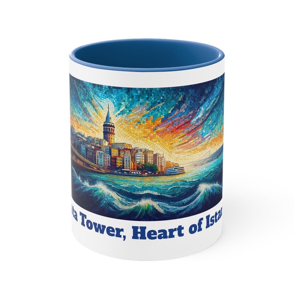 Galata Tower Heart of Istanbul Mug, Bosporus Cup, Istanbul Souvenir, Galata Mug, Galata Tower Cup, Istanbul Keepsake, Coffee Cup, Travel Mug